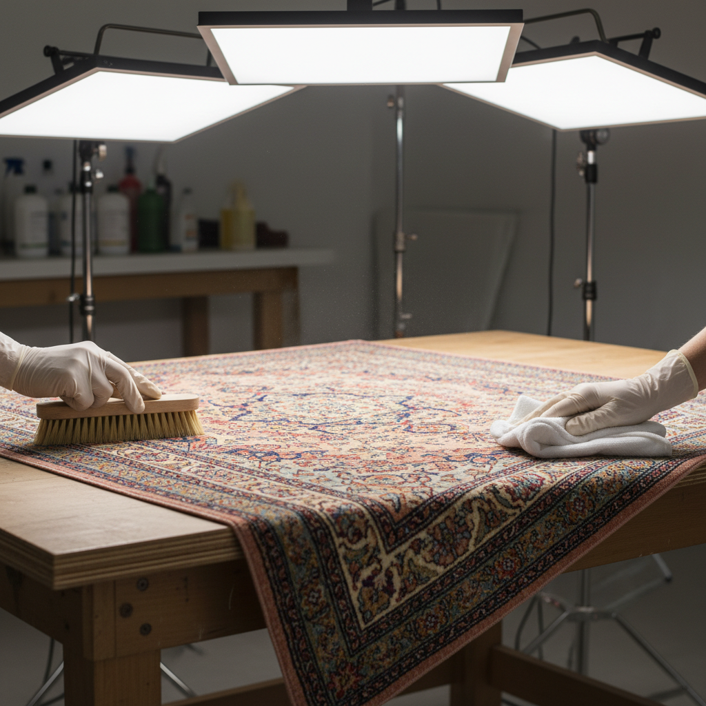 Specialist cleaning of an oriental rug